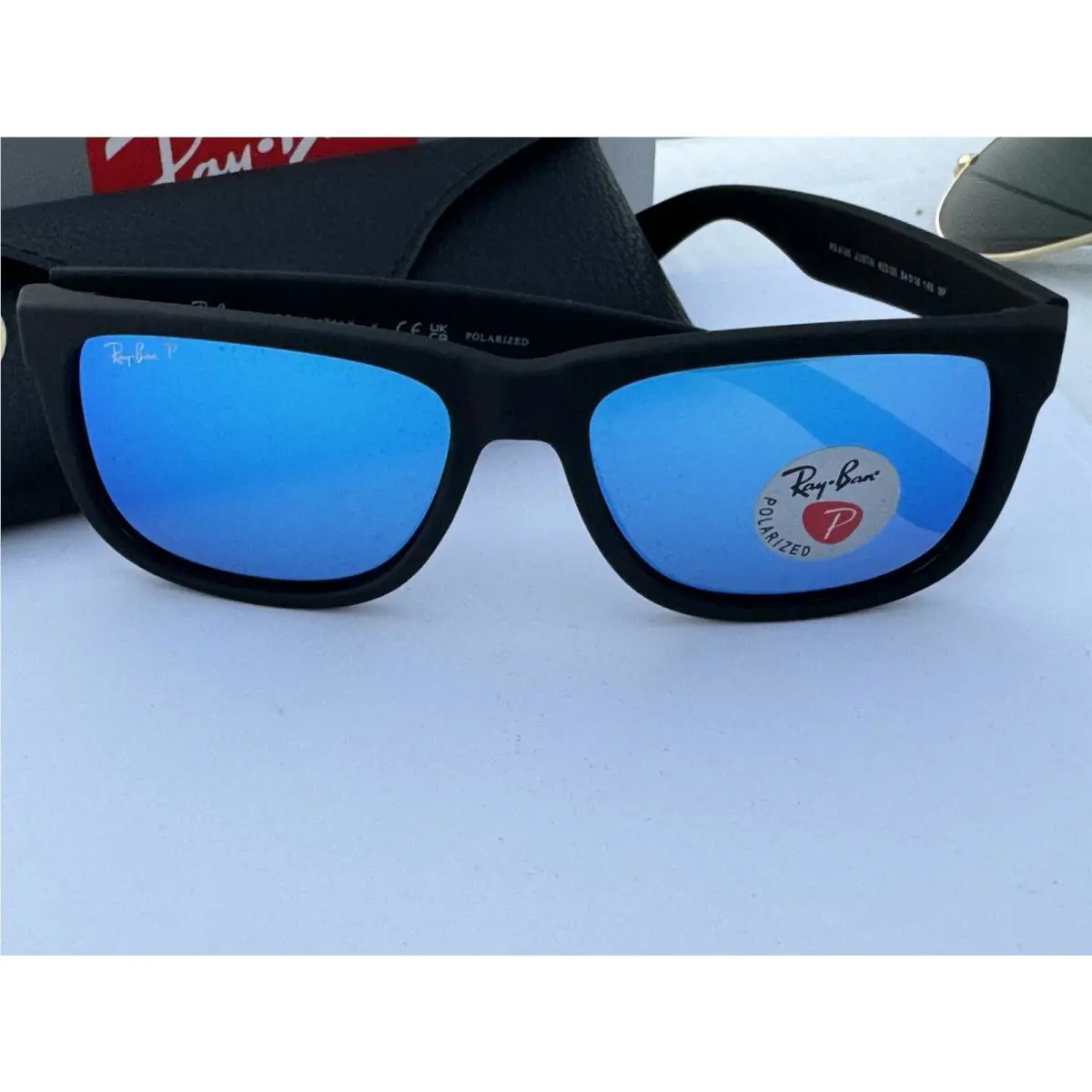 Ray-ban RB4165 622/55 Justin Matte Black/polarized Blue Mirror Sunglasses 54