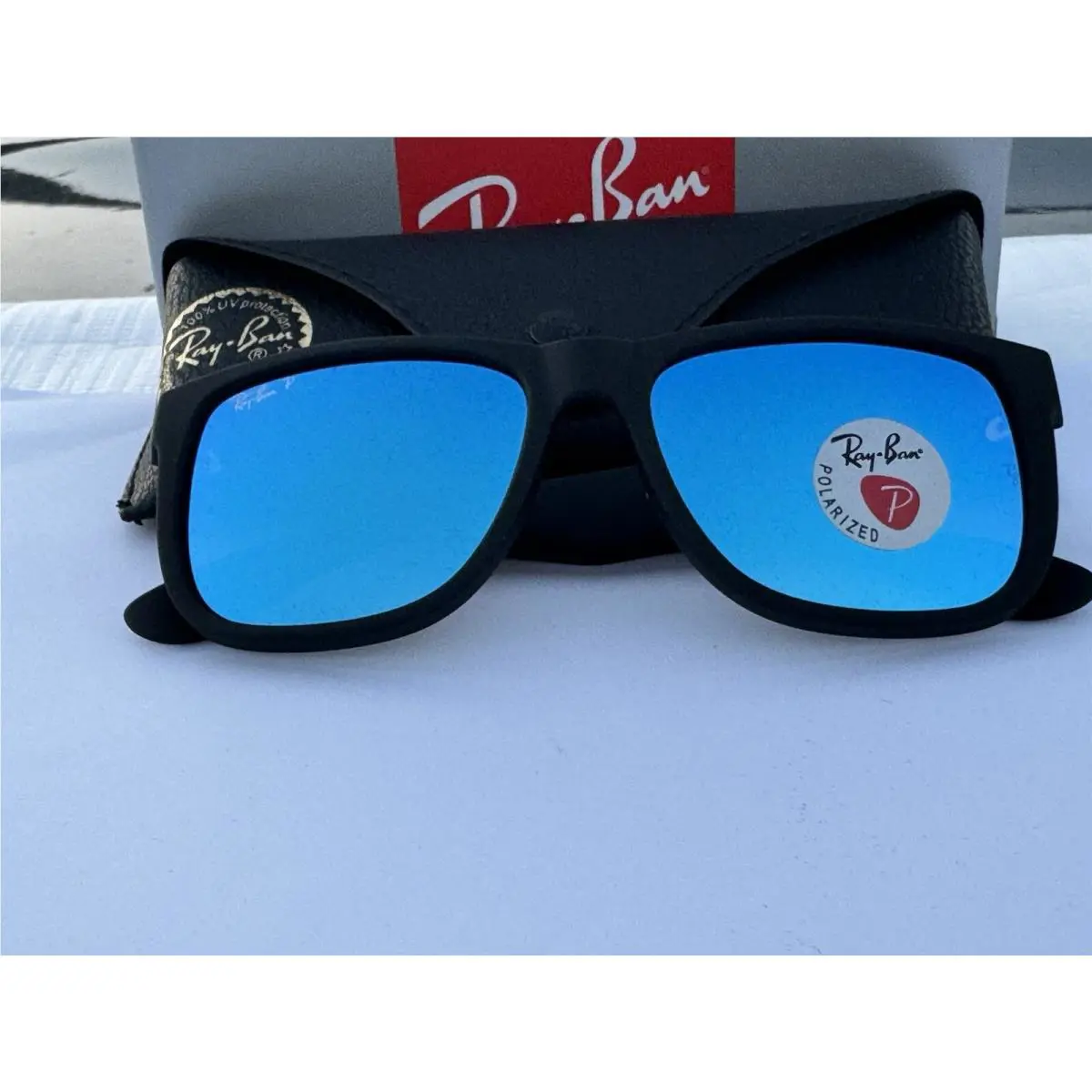 Ray-Ban sunglasses - Ray-Ban JUSTIN - JUSTIN - Frame: Black, Lens: Blue, Frame/Lens: Blue Mirror Flash
