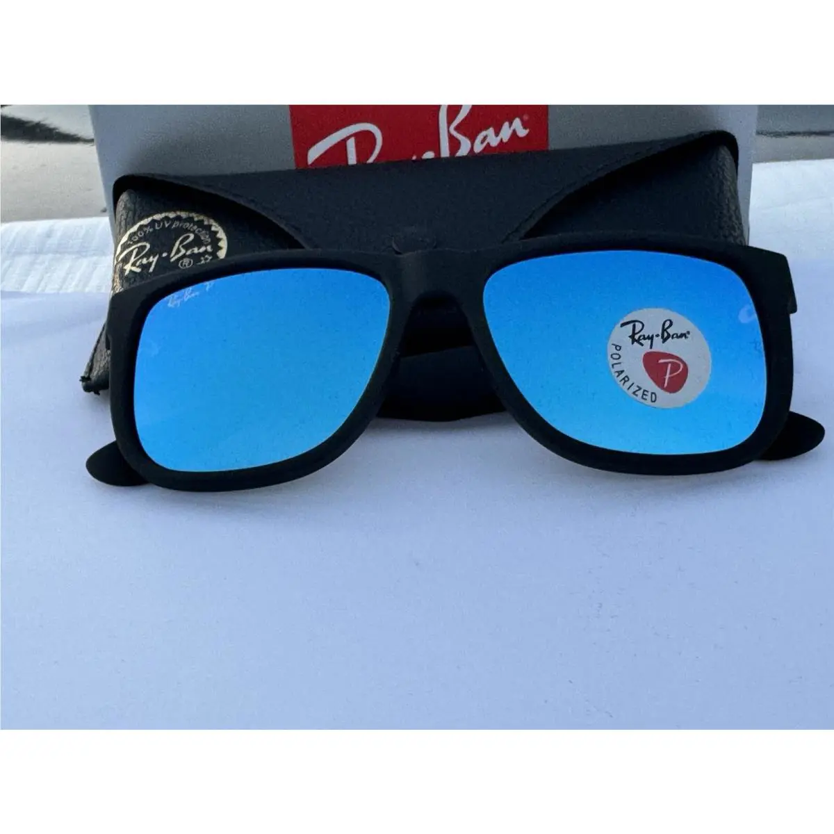 Ray-Ban sunglasses - Ray-Ban JUSTIN - JUSTIN - Frame: Black, Lens: Blue, Frame/Lens: Blue Mirror Flash