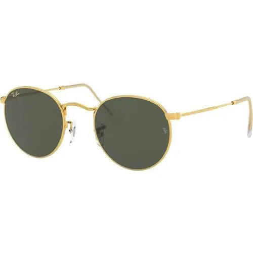 Ray Ban Round Metal Sunglasses UV Protection 50 MM Legend Gold Green RB3447 - Frame: Legend Gold, Lens: Green