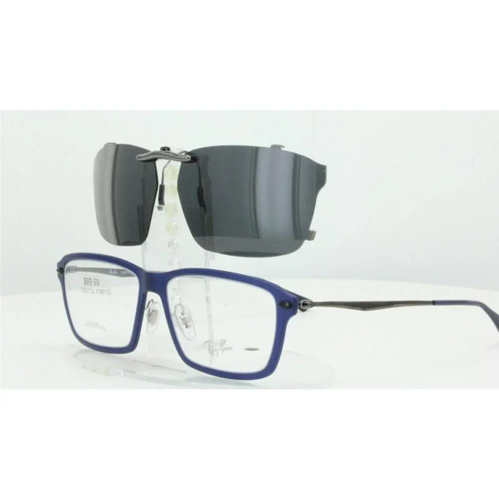 Ray-Ban sunglasses - Ray-Ban RB7038-55X16-T Polarized Clip-On Sunglasse - Grey, Revo Blue Mirrored, and 12 other lens s to choose: REVO Blue Mirrored