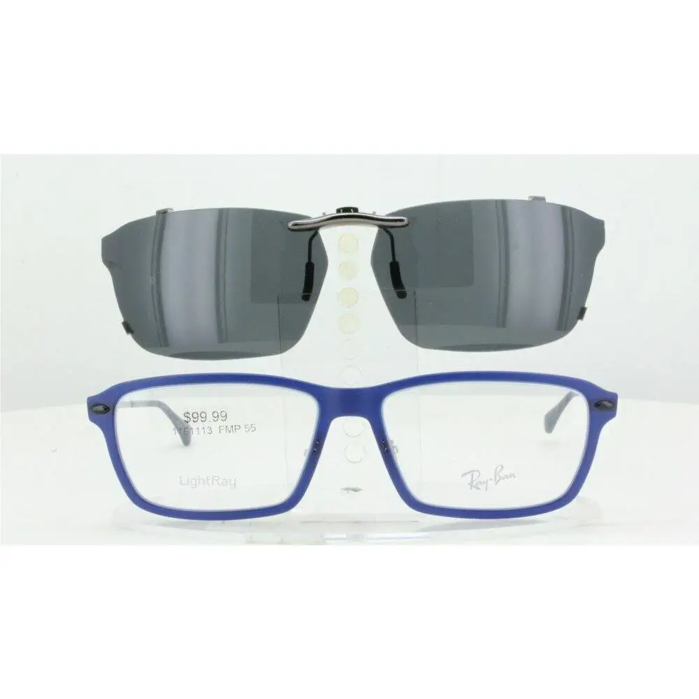Ray-Ban sunglasses - Ray-Ban RB7038-55X16-T Polarized Clip-On Sunglasse - Grey, Revo Blue Mirrored, and 12 other lens s to choose: REVO Blue Mirrored