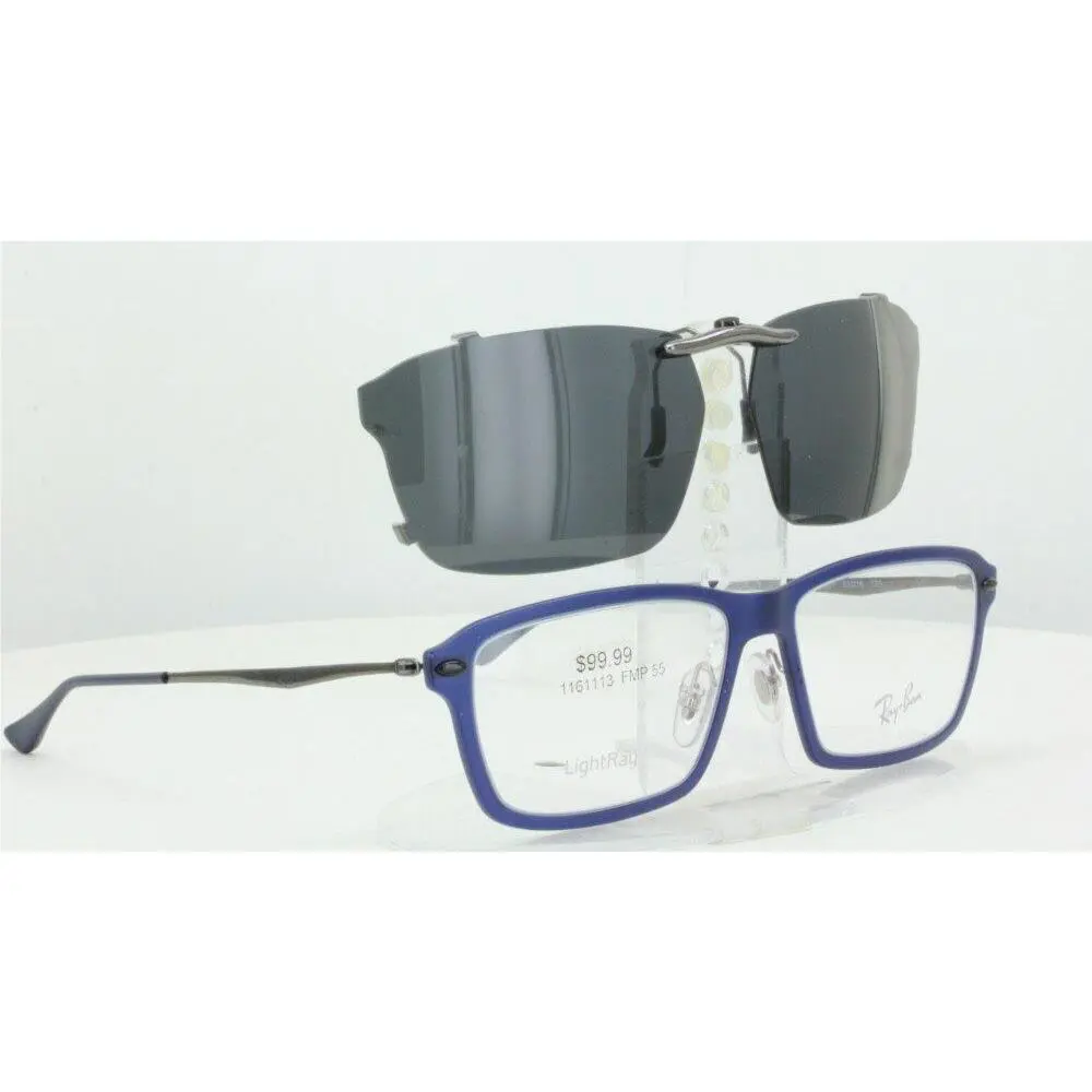 Ray-Ban sunglasses - Ray-Ban RB7038-55X16-T Polarized Clip-On Sunglasse - Grey, Revo Blue Mirrored, and 12 other lens s to choose: REVO Blue Mirrored