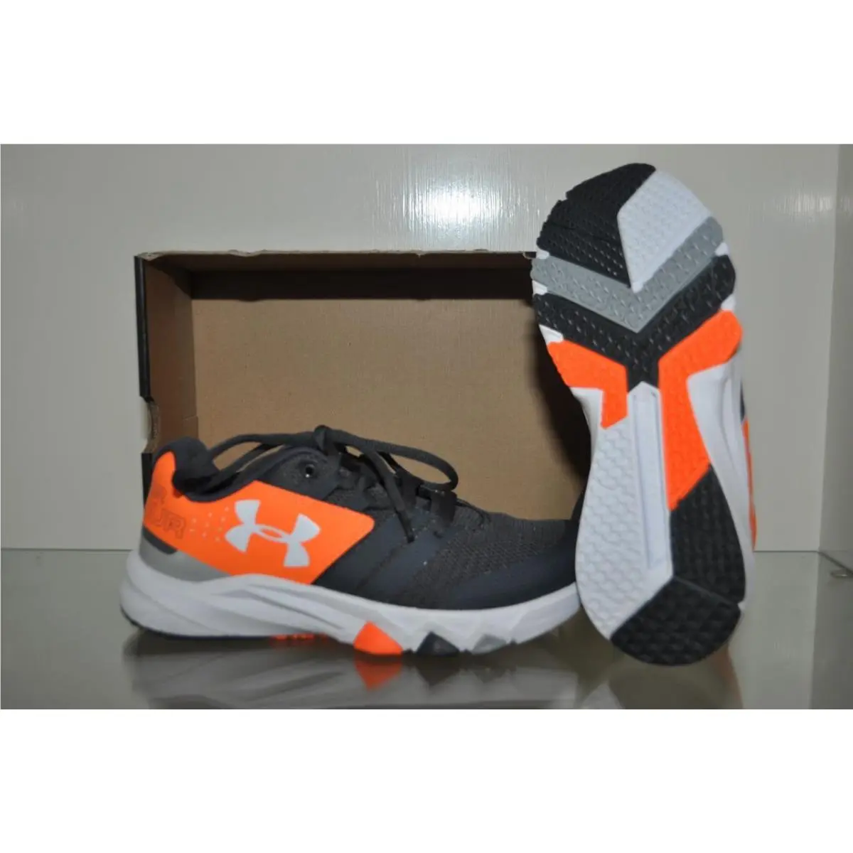 Under Armour Primed Boys Running Shoes 1273993 008 Gray/orange