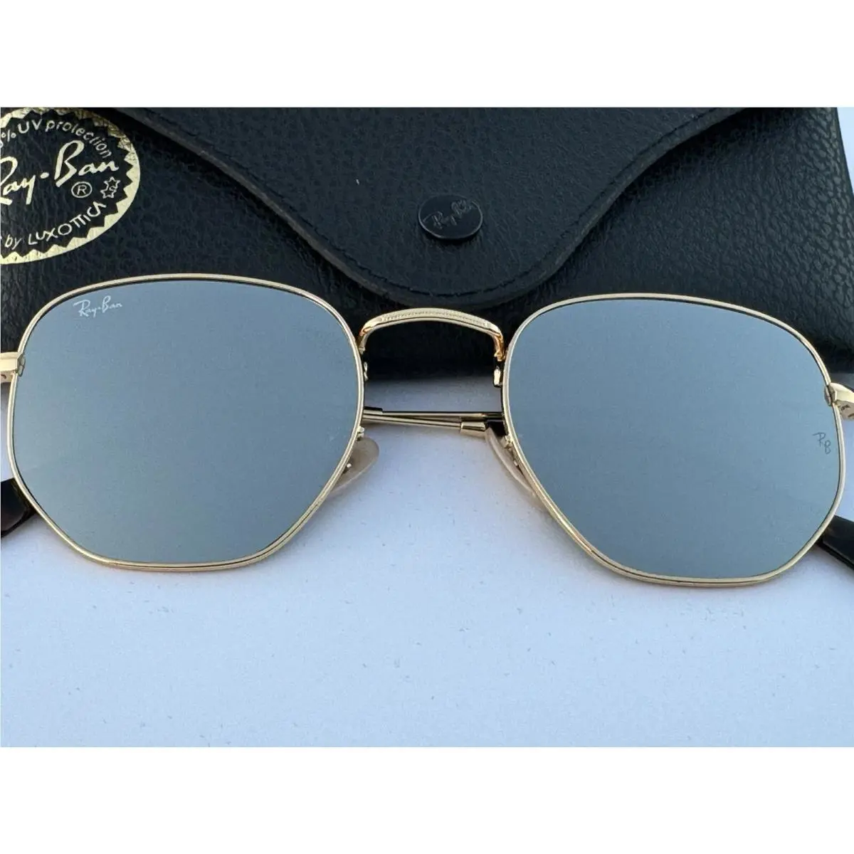 Ray-ban RB3548N 001/30 Arista Hexagonal / Flat Silver Mirror Sunglasses