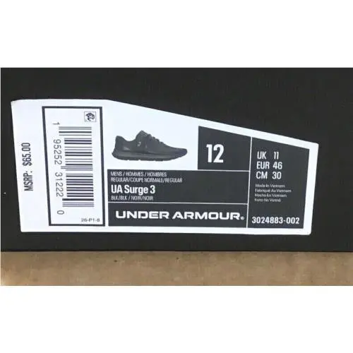Under Armour shoes - Surge 3 - Surge - 3024883-002 - Black 9
