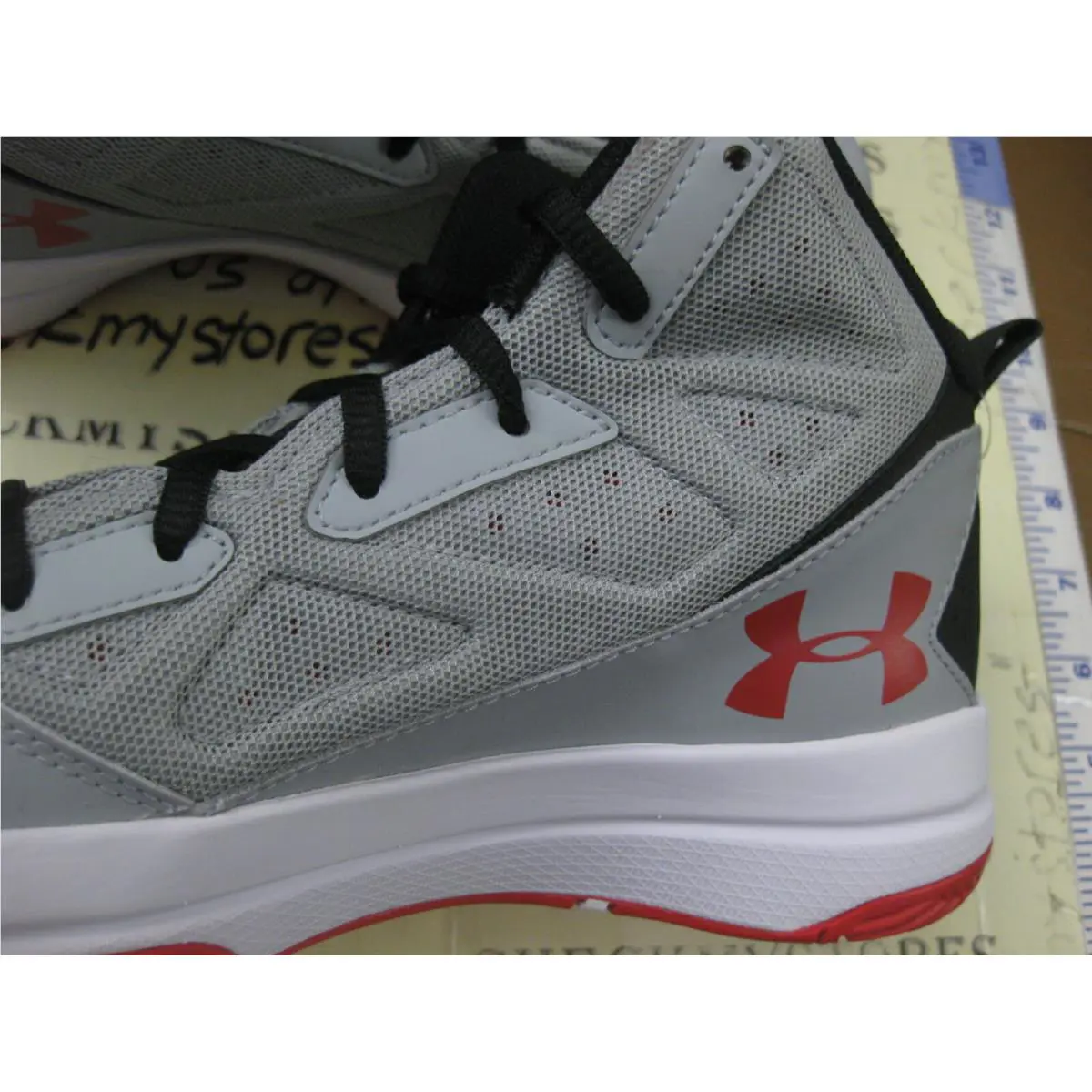 Under Armour shoes - GREY BLACK RED WHITE 9