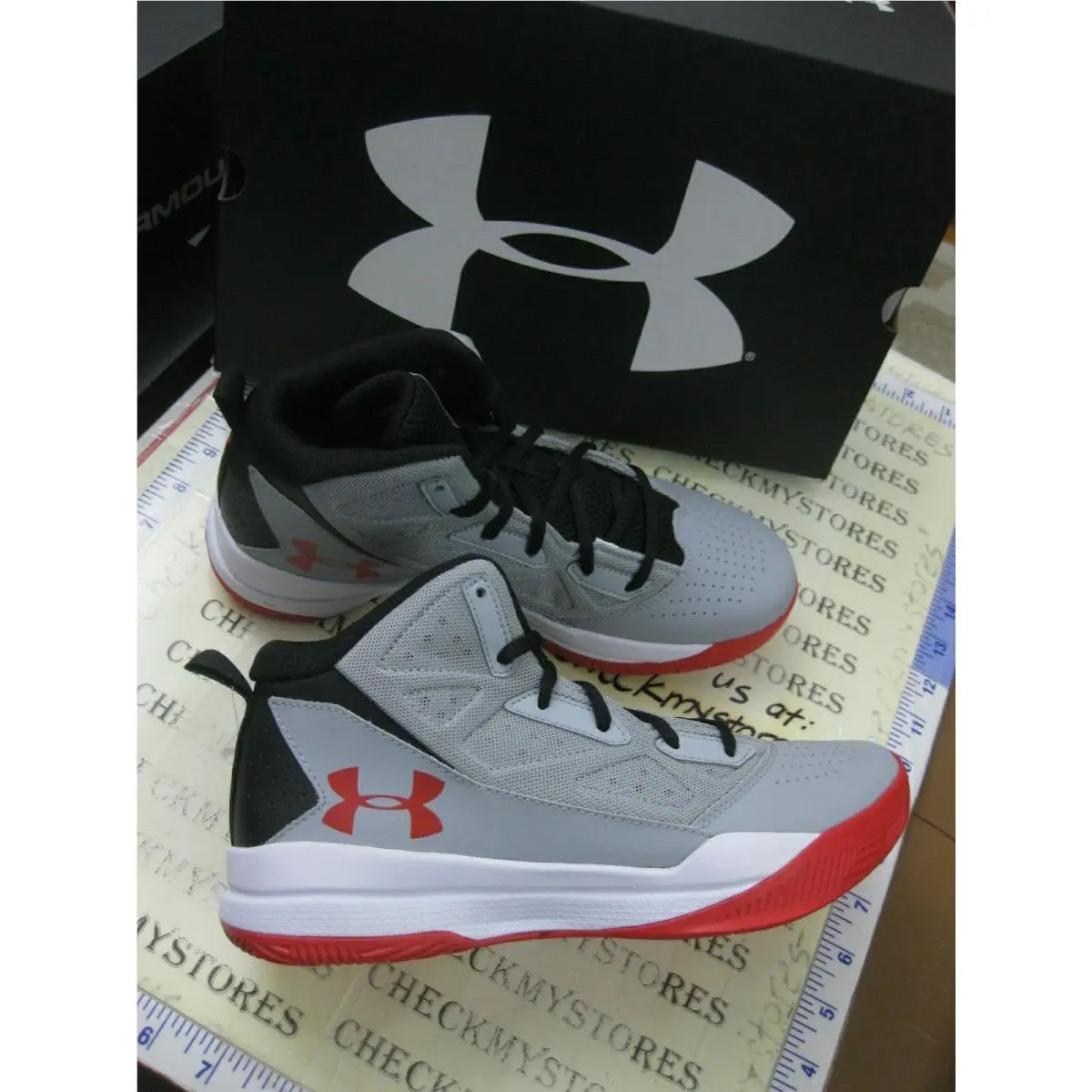 Under Armour shoes - GREY BLACK RED WHITE 11