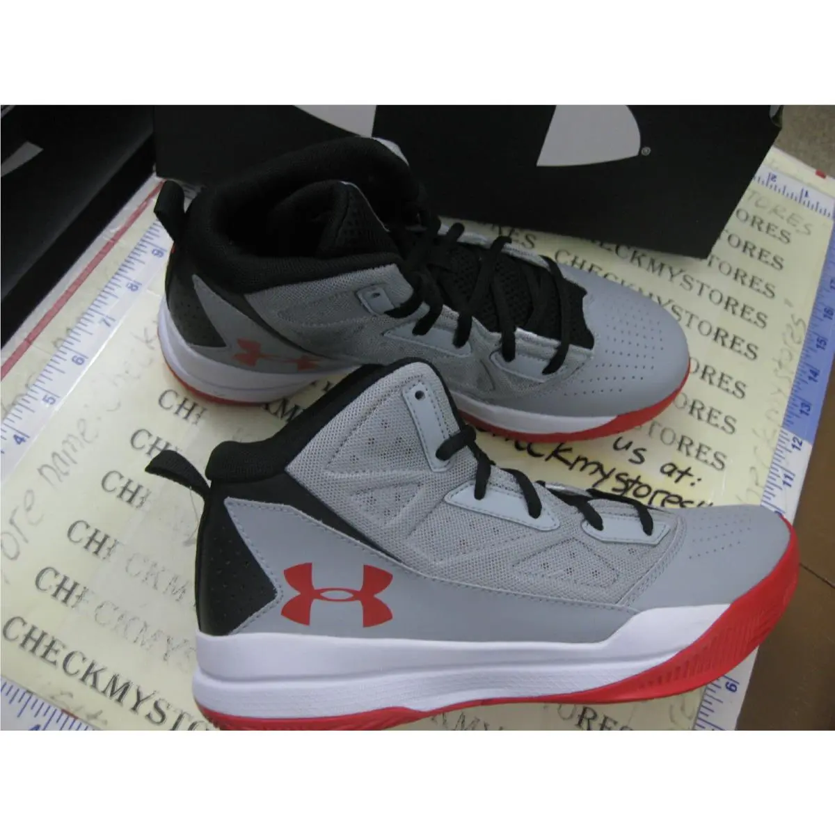 Under Armour shoes - GREY BLACK RED WHITE 12