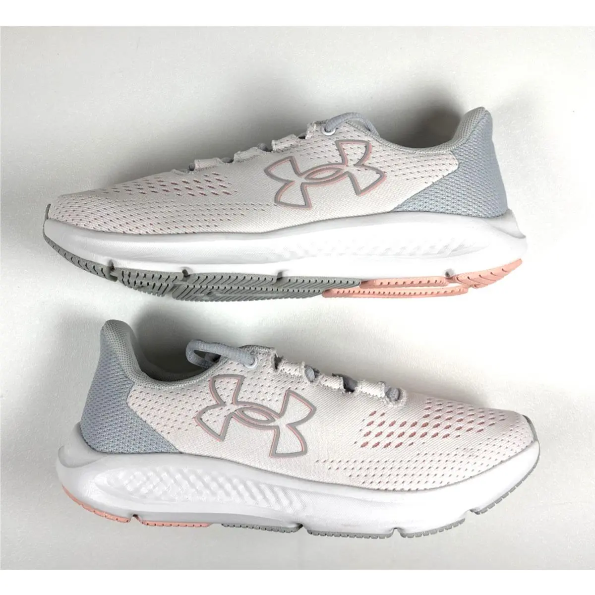 Under Armour Women`s Size 6.5 Charged Pursuit 3 Big Logo Shoes White
