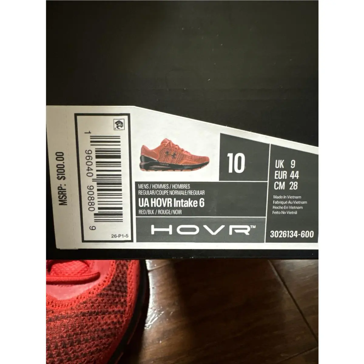 Under Armour shoes - HOVR Intake 6 - HOVR Intake - 3026134-600 - Red/Black (UPC: 0196040908809) 9