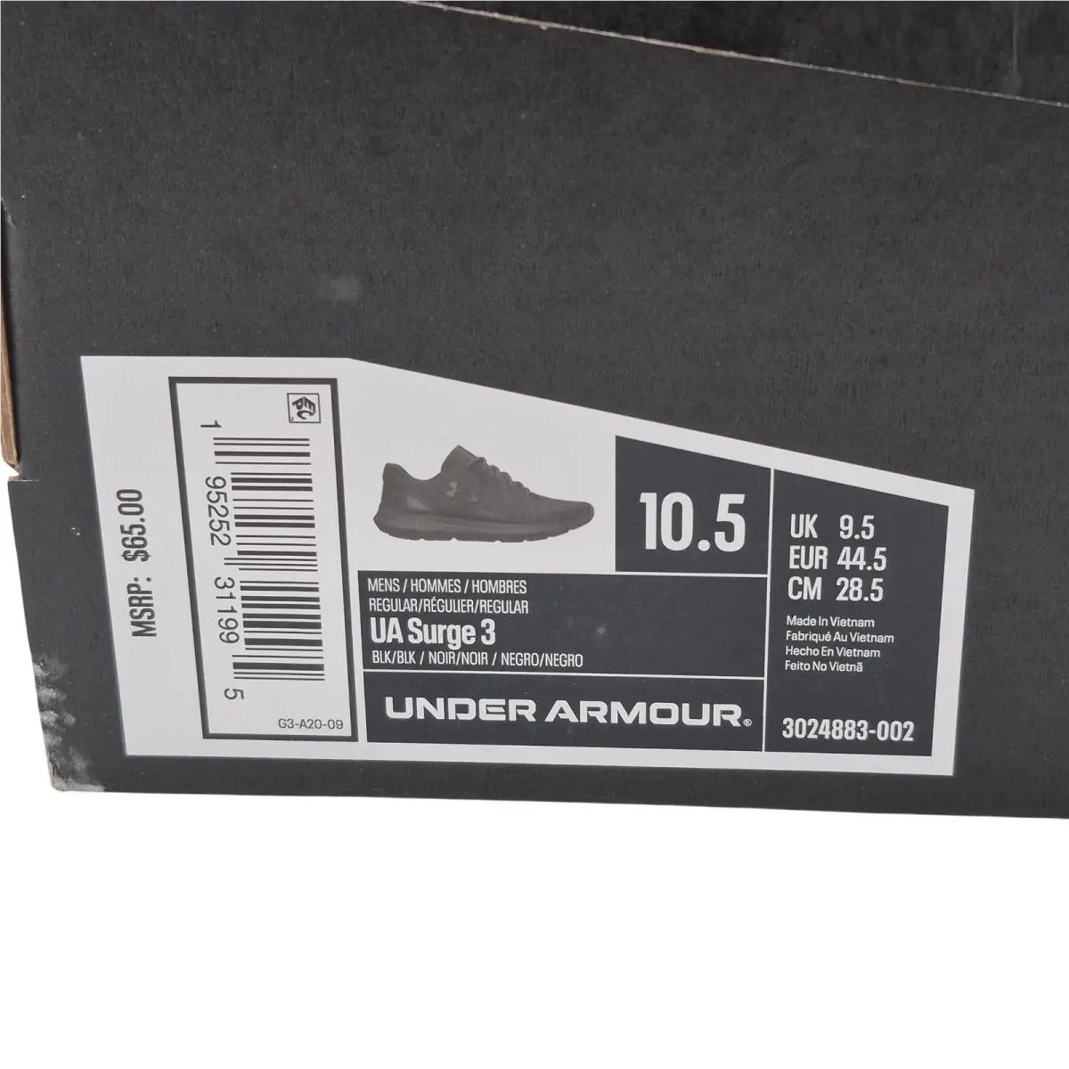 Under Armour shoes - UA SUrge 3 - SUrge - 3024883 - Black (UPC: 195252311988) 0