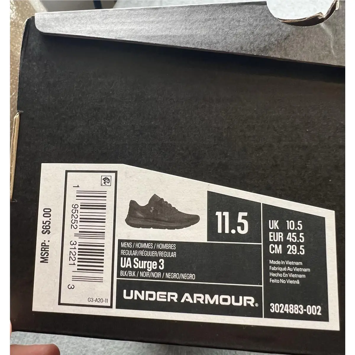 Under Armour shoes - Surge - Surge - 3024883 - Black, Black 2