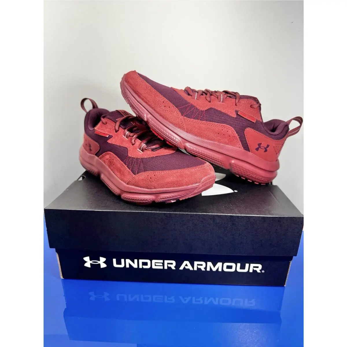 Under Armour Charged Verssert 2 Sneakers Red Maroon Athletic Shoes Men`s 10