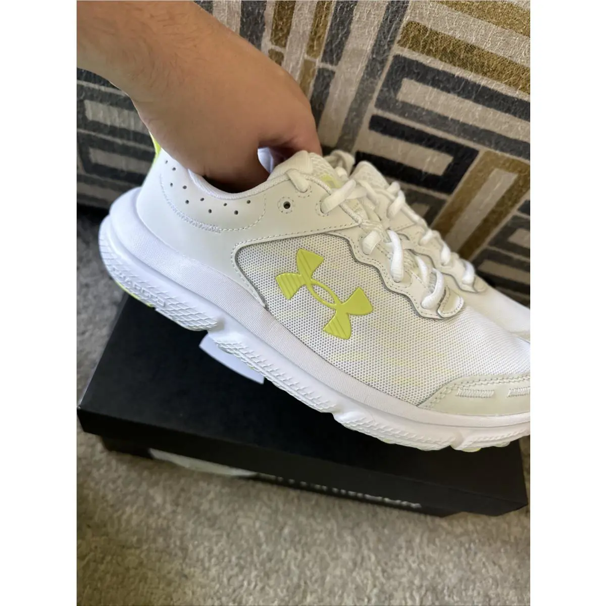 Under Armour shoes - Under Armour Charged Assert 10 - 3026179-110 - White Yellow 3