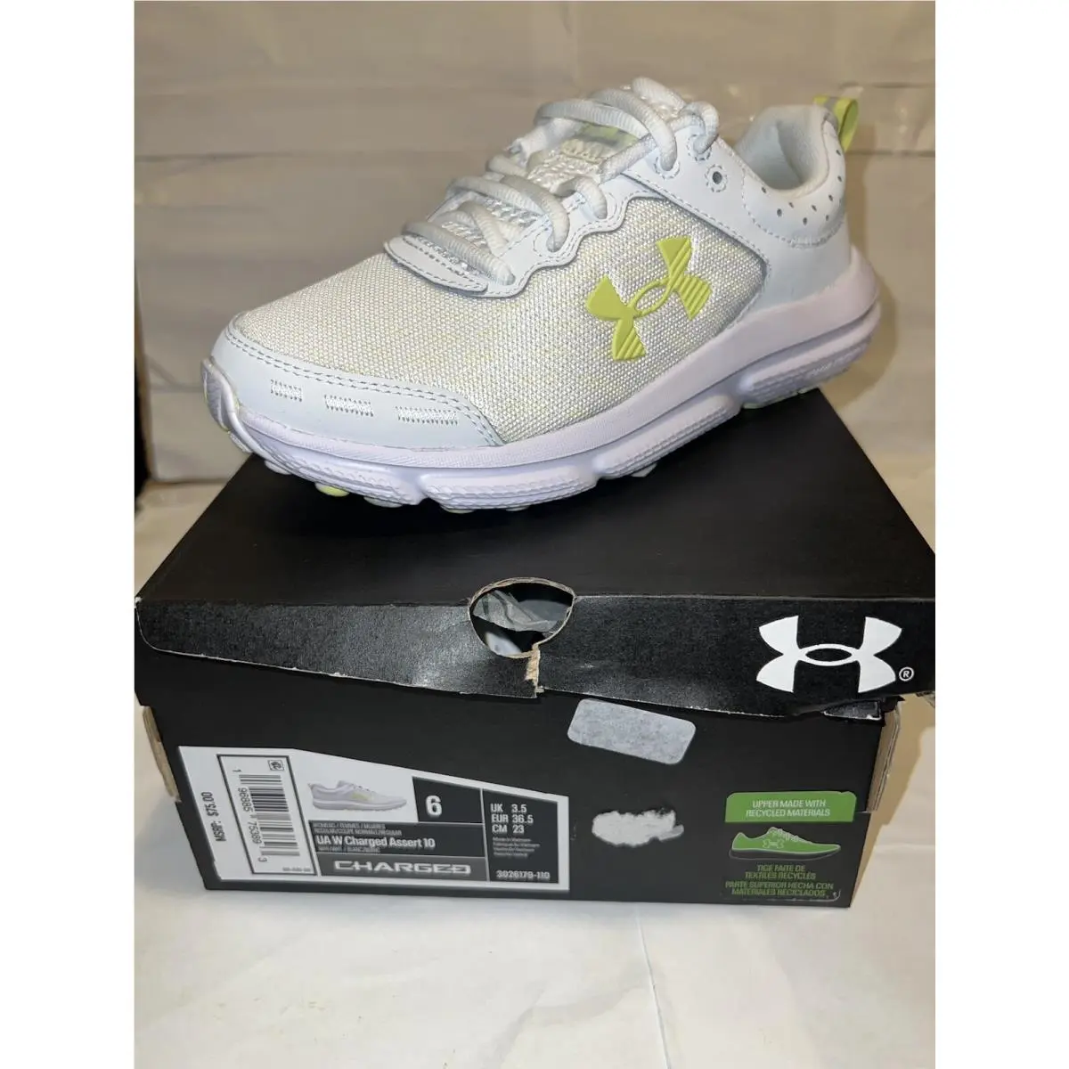 Under Armour shoes - Under Armour Charged Assert 10 - 3026179-110 - White 7