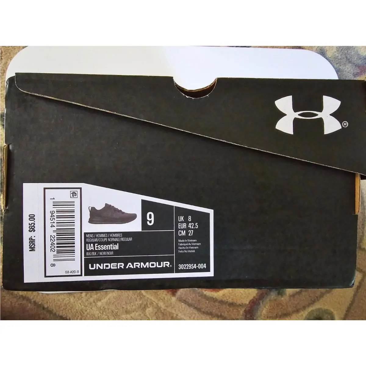 Under Armour shoes - UA Essential Sportstyle - Essential Sportstyle - 3022954 - Black/White 3
