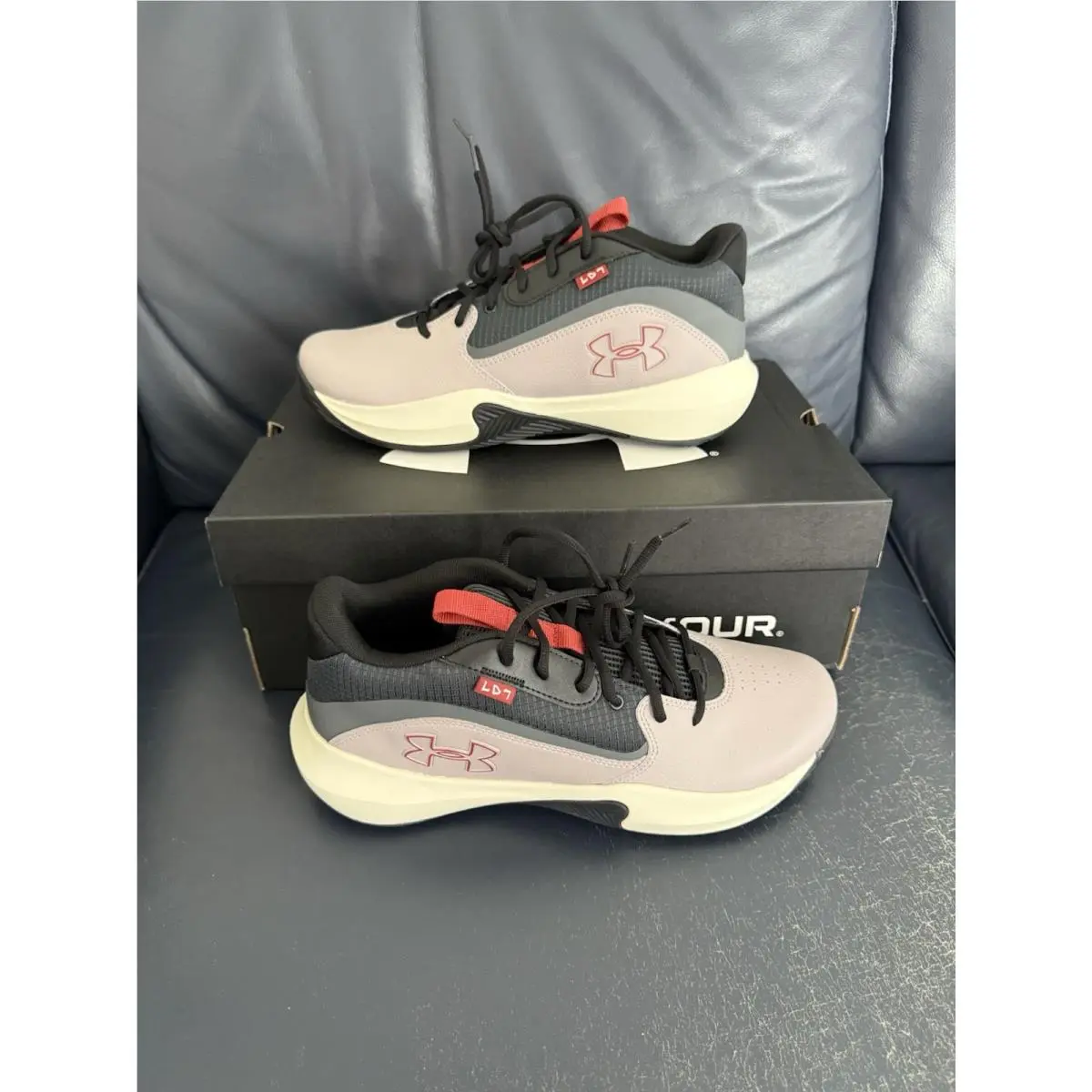 Under Armour Lockdown 7 Tetra Gray Basketball Shoes 3028512-101 Men`s Size 11.5