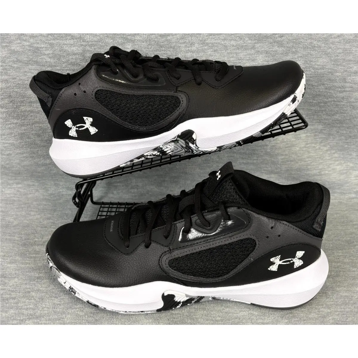 Under Armour Lockdown 6 Basketball Sneakers Mens 10 Black White Trainers