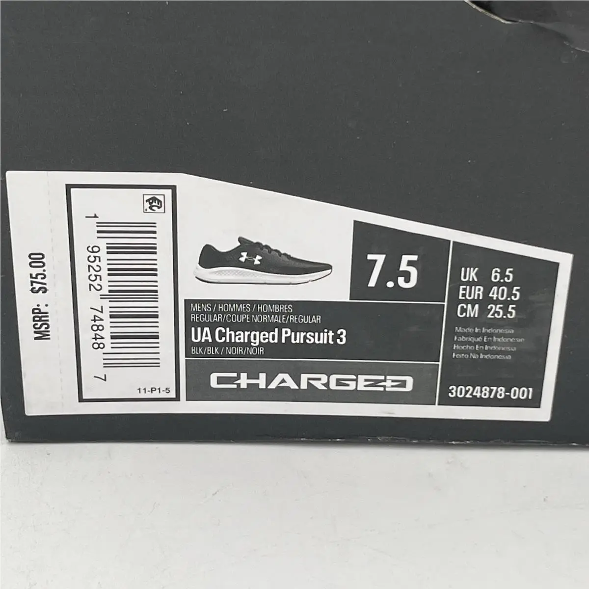 Under Armour shoes - Under Armour Charged Pursuit 3 - 3024889-001 - Black (UPC: 195252748487) 10