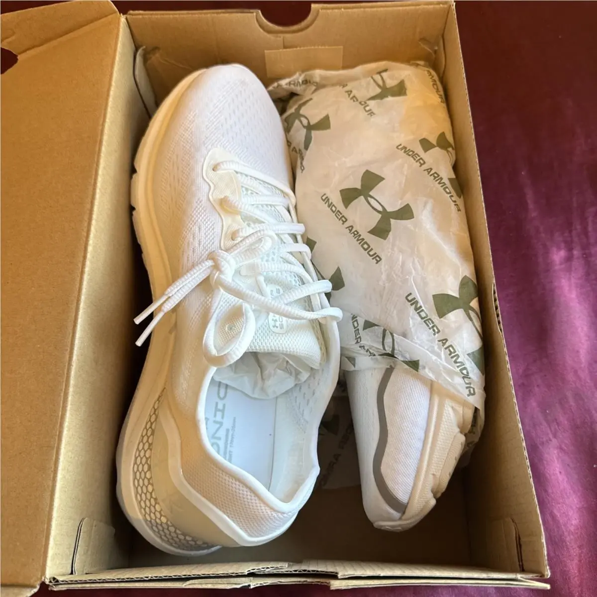 Under Armour Mens Hovr Sonic 6 3026121-100 White Running Shoes Sneakers Size 10