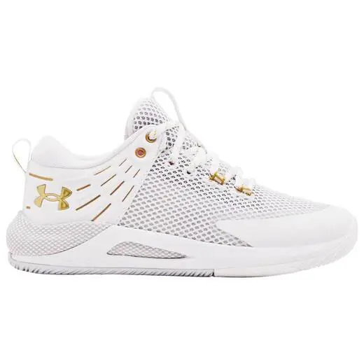 Women Under Armour Hovr Block City Volleyball Shoes Size 10 White Gold 3023709 - White
