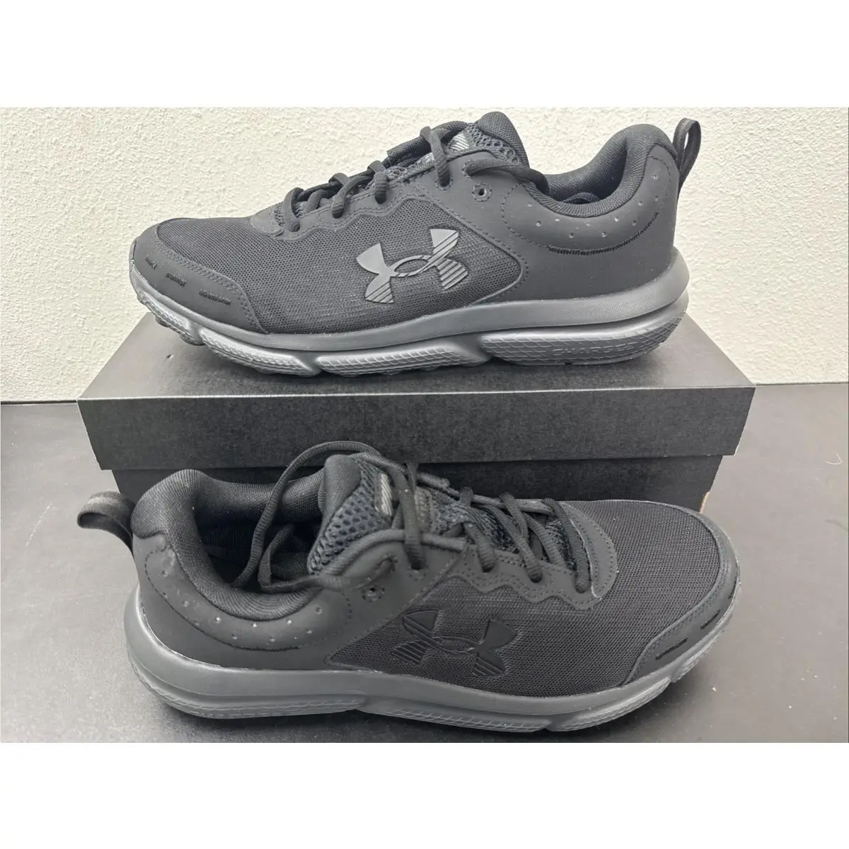 Under Armour 3026175 Men`s UA Charged Assert 10 Running Shoes Black Size 12
