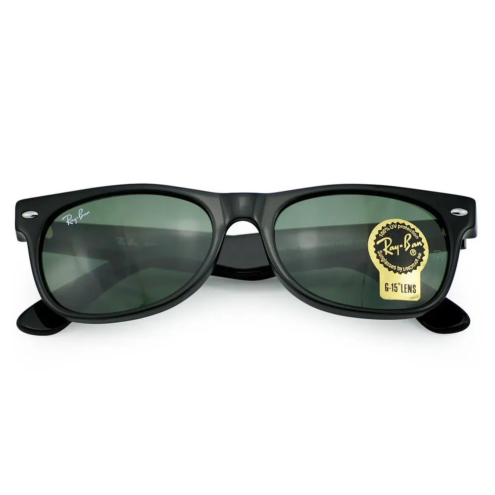 Ray-ban Sunglasses RB2132 Wayfarer Classic Black Frame Green Lens 55mm