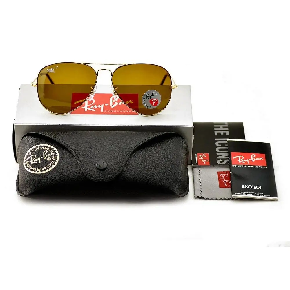 Ray-ban Sunglasses RB3025 Aviator Classic Gold Frame Polarized Brown Lens 58mm by Ray-Ban