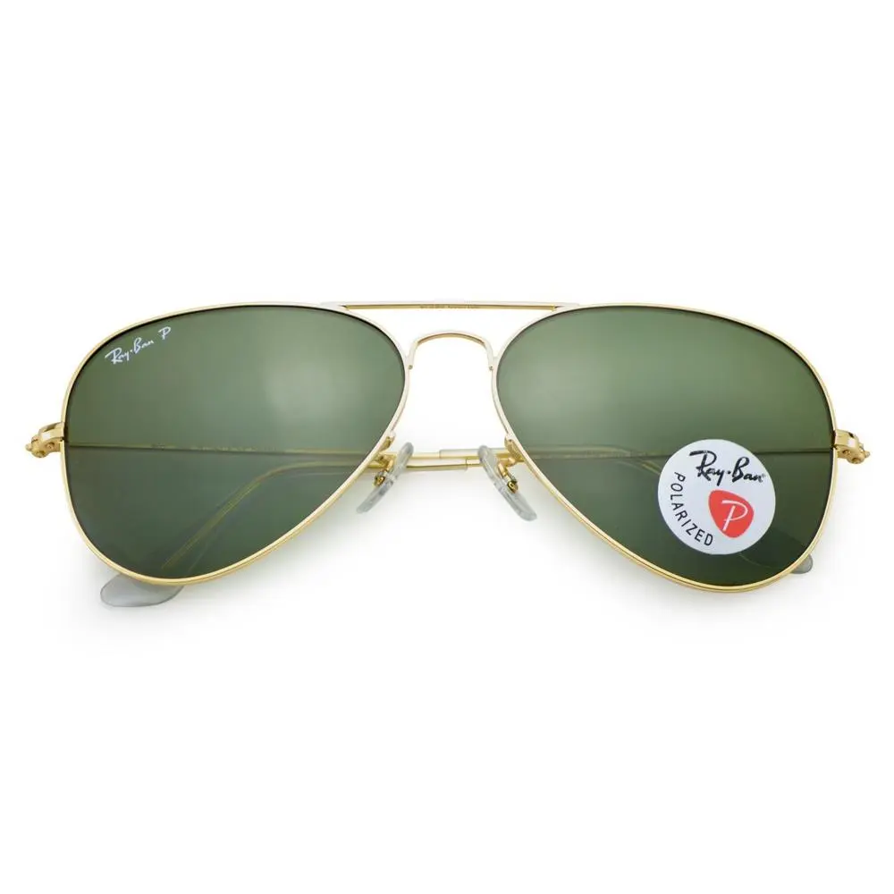 Ray-ban RB3025 Sunglasses Aviator Classic 58mm Gold Frame Polarized Green Lens
