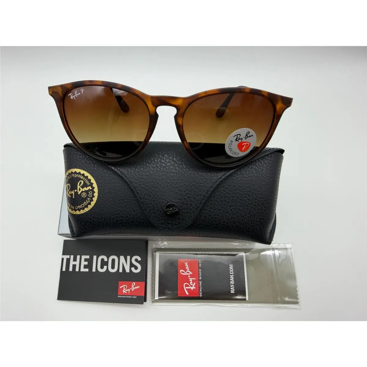 Ray-ban Erika Classic RB4171 Polarized Gradient Sunglasses Matte Tortoise/ Brown