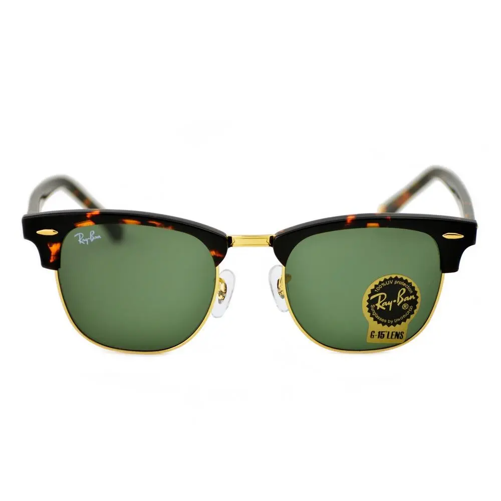 Ray-ban RB3016 Clubmaster Classic Tortoise Frame Green Lens 51mm Unisex