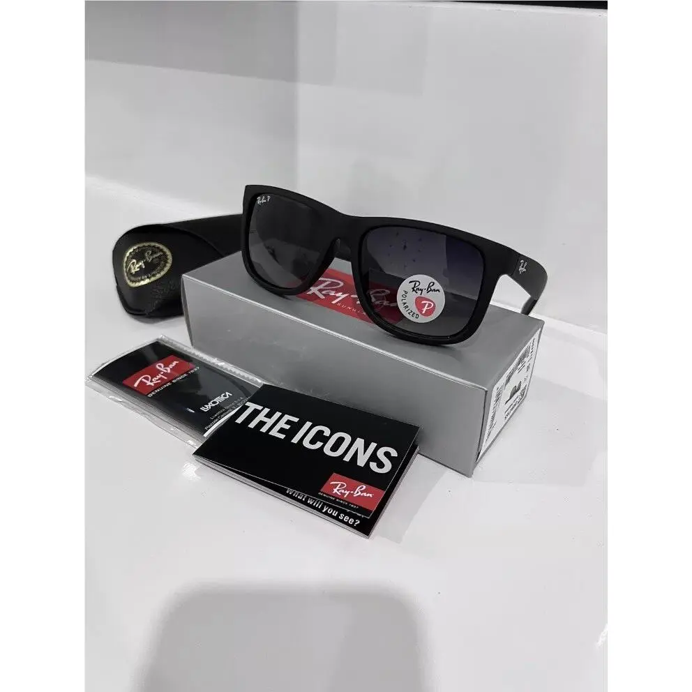 Ray-ban Justin RB4165 Matte Black/ Gradient Grey 54mm Sunglasses by Ray-Ban
