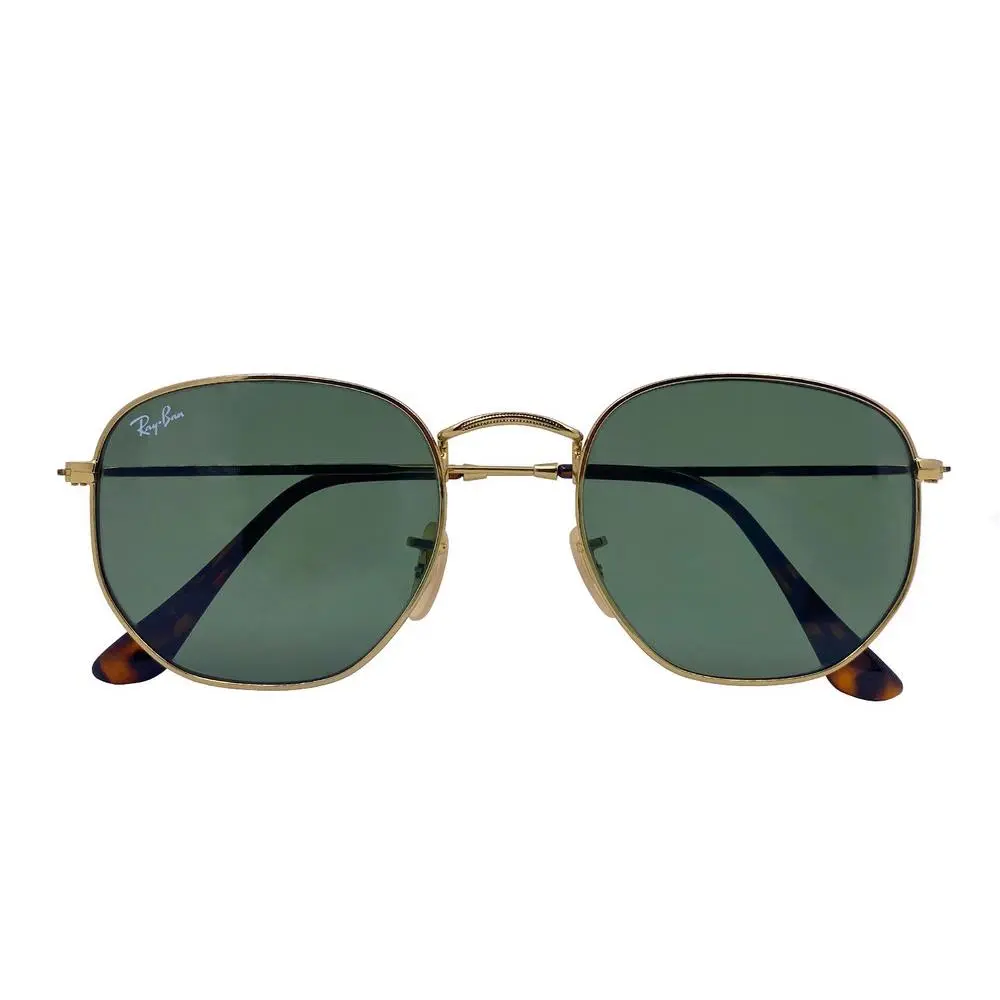 Ray-ban Sunglasses RB3548N Hexagonal Flat Gold Frame Green Classic Lens 54mm - Frame: Polished Gold, Lens: Green