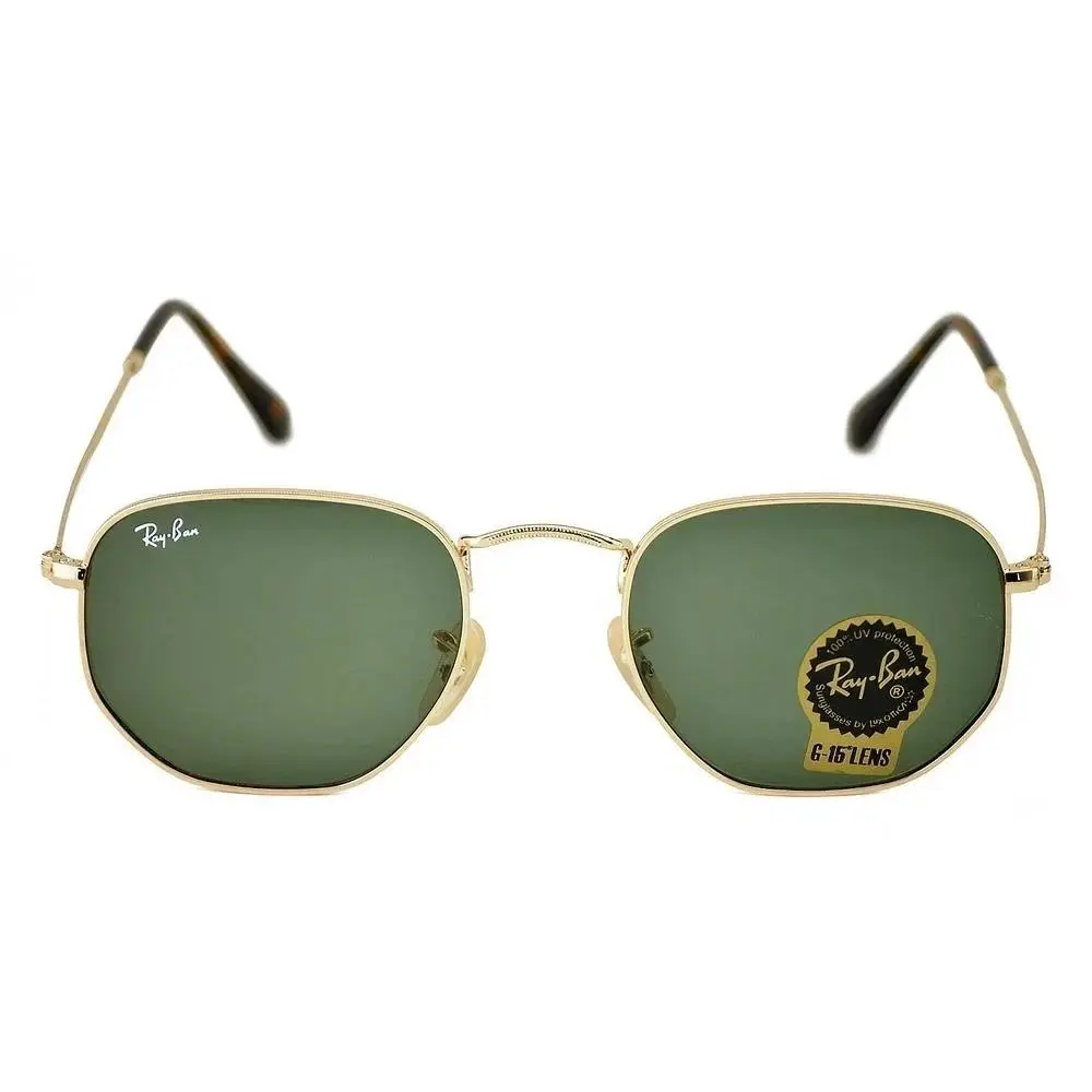 Ray-ban RB3548N Hexagonal Sunglasses Gold Frame Green Lens 51-21mm US Shipping by Ray-Ban