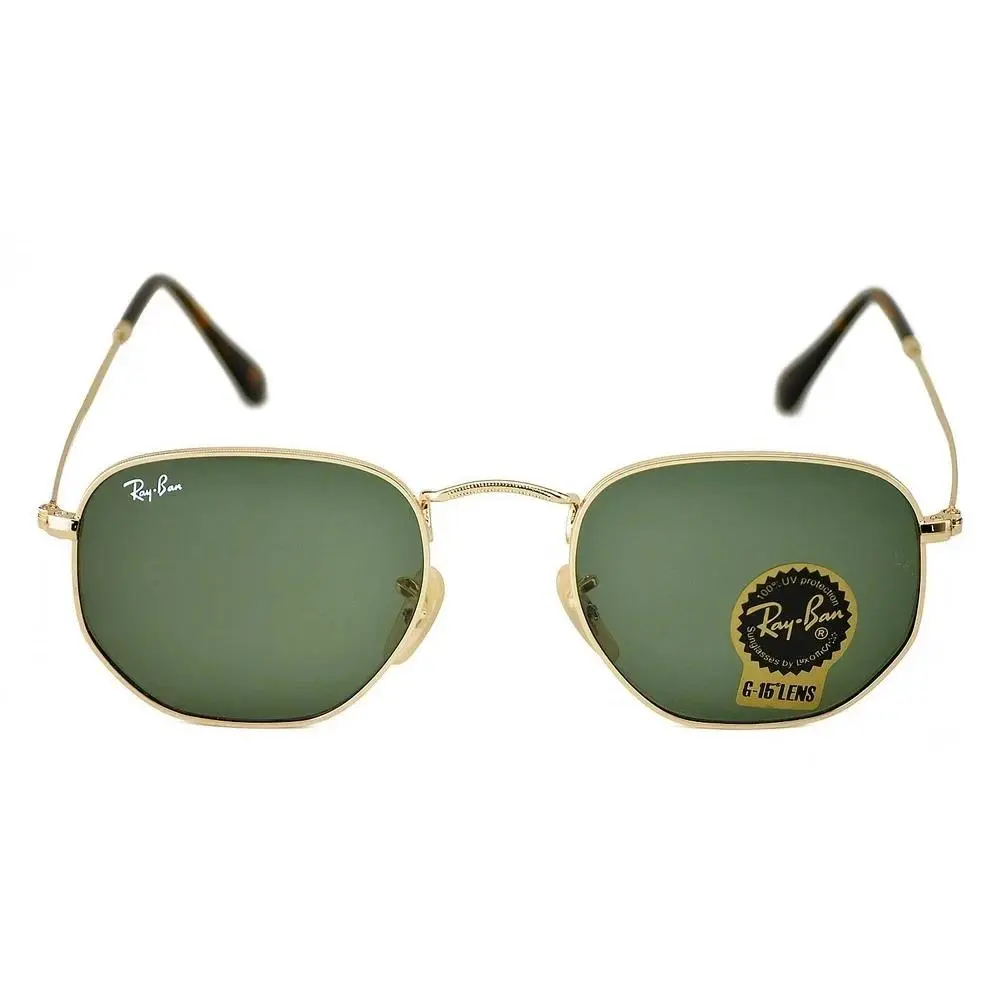 Ray-ban Sunglasses RB3548N Hexagonal Flat Gold Frame Green Classic Lens 51mm - Frame: Polished Gold, Lens: Green