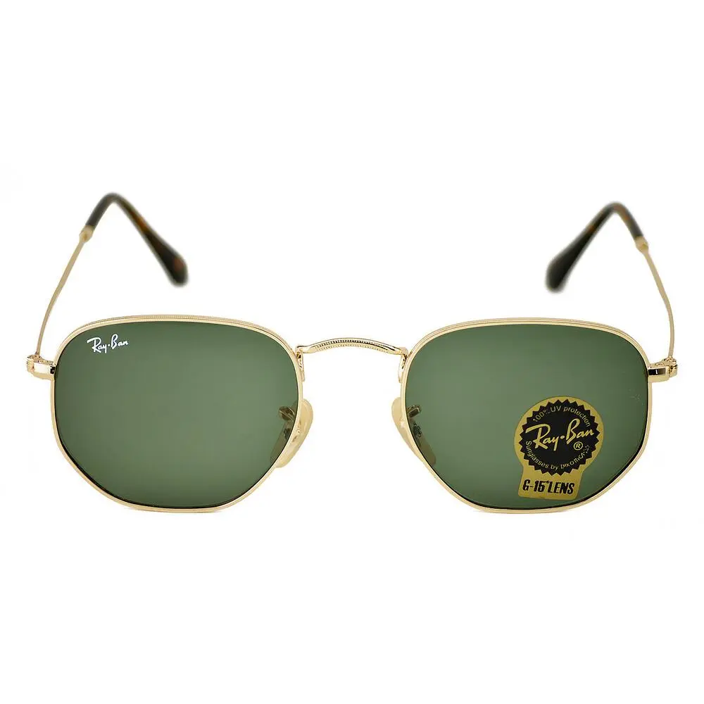 Ray-ban Sunglasses RB3548N Hexagonal Flat Gold Frame Green Classic Lens 51mm