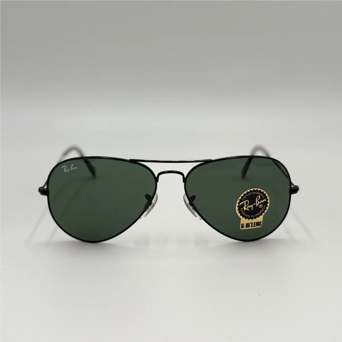 Ray-ban Aviator Classic Black RB3025 L2823 58-14 58mm with Green G-15 Lenses