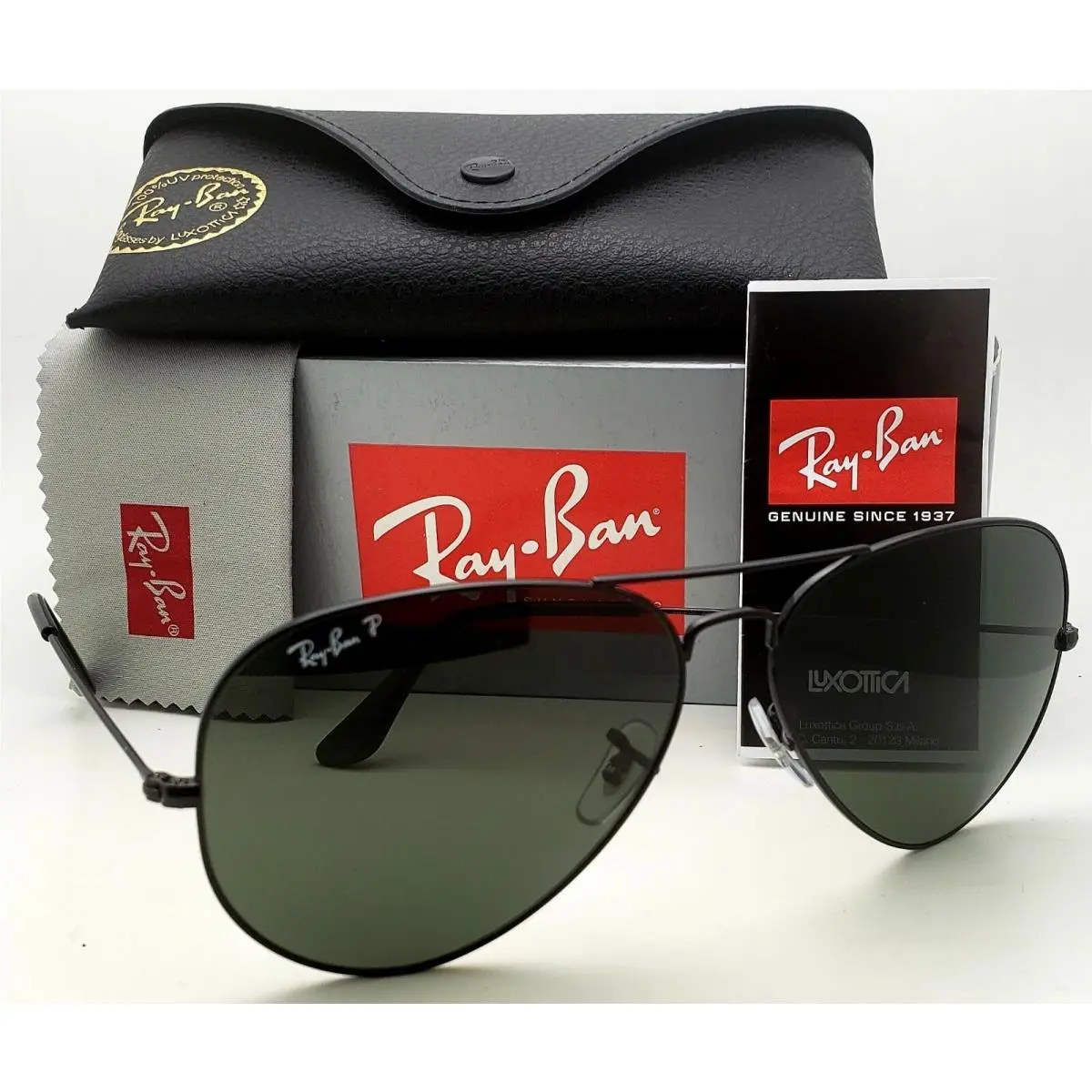 Ray-ban Aviator Sunglasses RB 3025 002/58 58-14 Black Frames w/ Polarized Lenses
