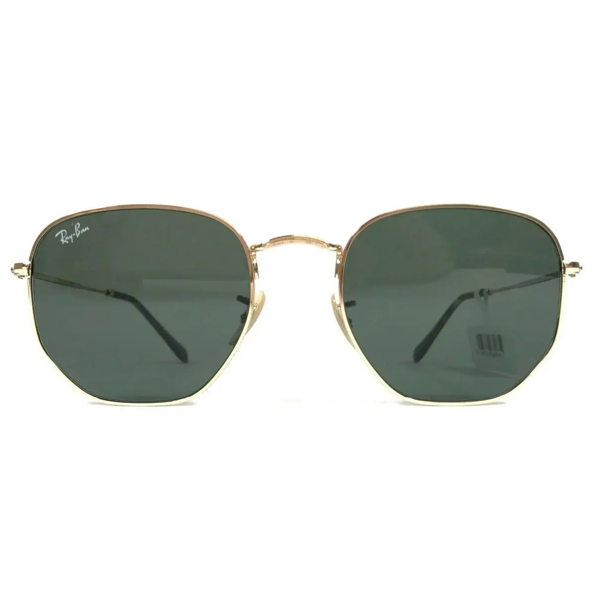 Ray-ban Sunglasses RB3548-N 001 Polished Gold Hexagonal Frame Green Lenses 54 mm