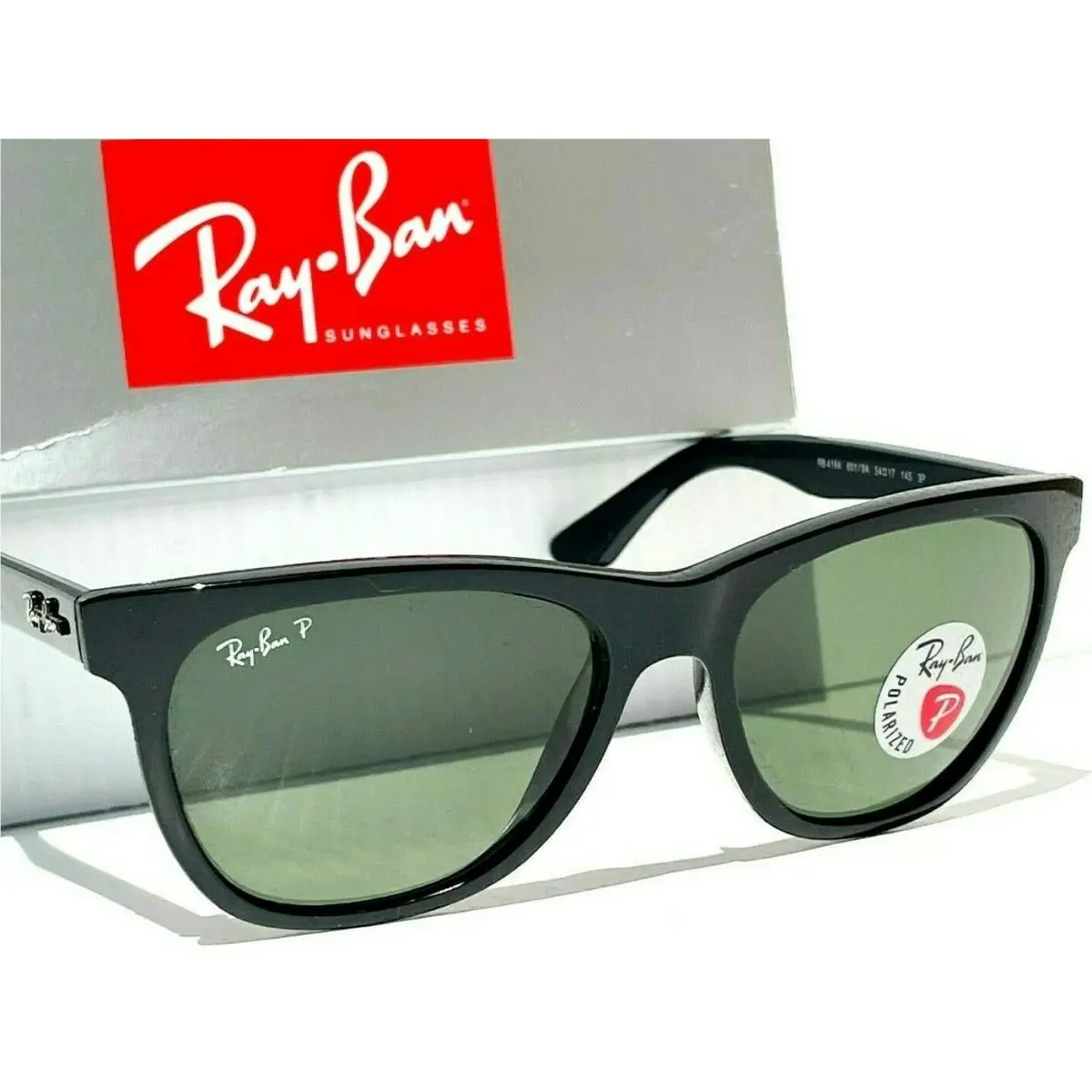 Ray Ban Wayfarer Black Polarized G-15 Grey Green Sunglass RB4184 601/9A