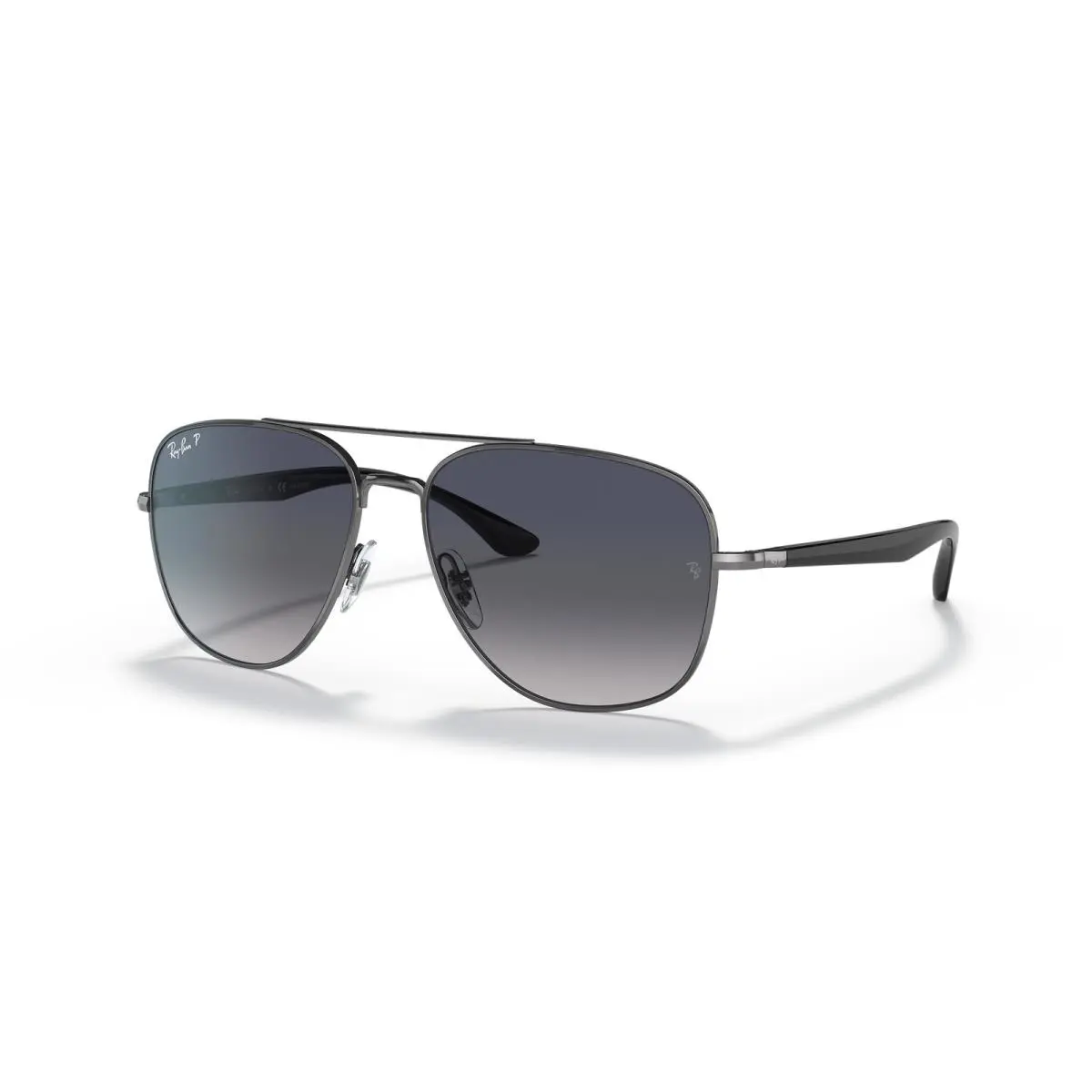 Ray-ban RB3683 Polished Gunmetal / Blue/grey Polarized Gradient 56 mm Sunglasses - Frame: Polished Gunmetal, Lens: Blue/Grey