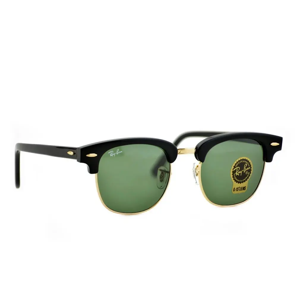 Ray-ban RB3016 Clubmaster Classic Black Frame Green Lenses 51mm Unisex