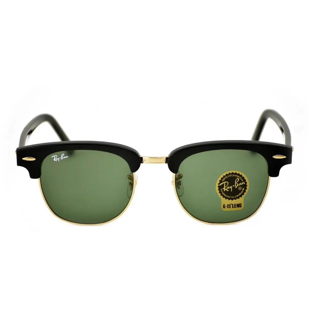 Ray-ban Sunglasses RB3016 Clubmaster Classic Black Frame Green Lens 51mm Unisex