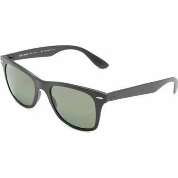 Ray-ban RB4194 601/9A Square Black Sunglasses W/green Polarized Lens For Women