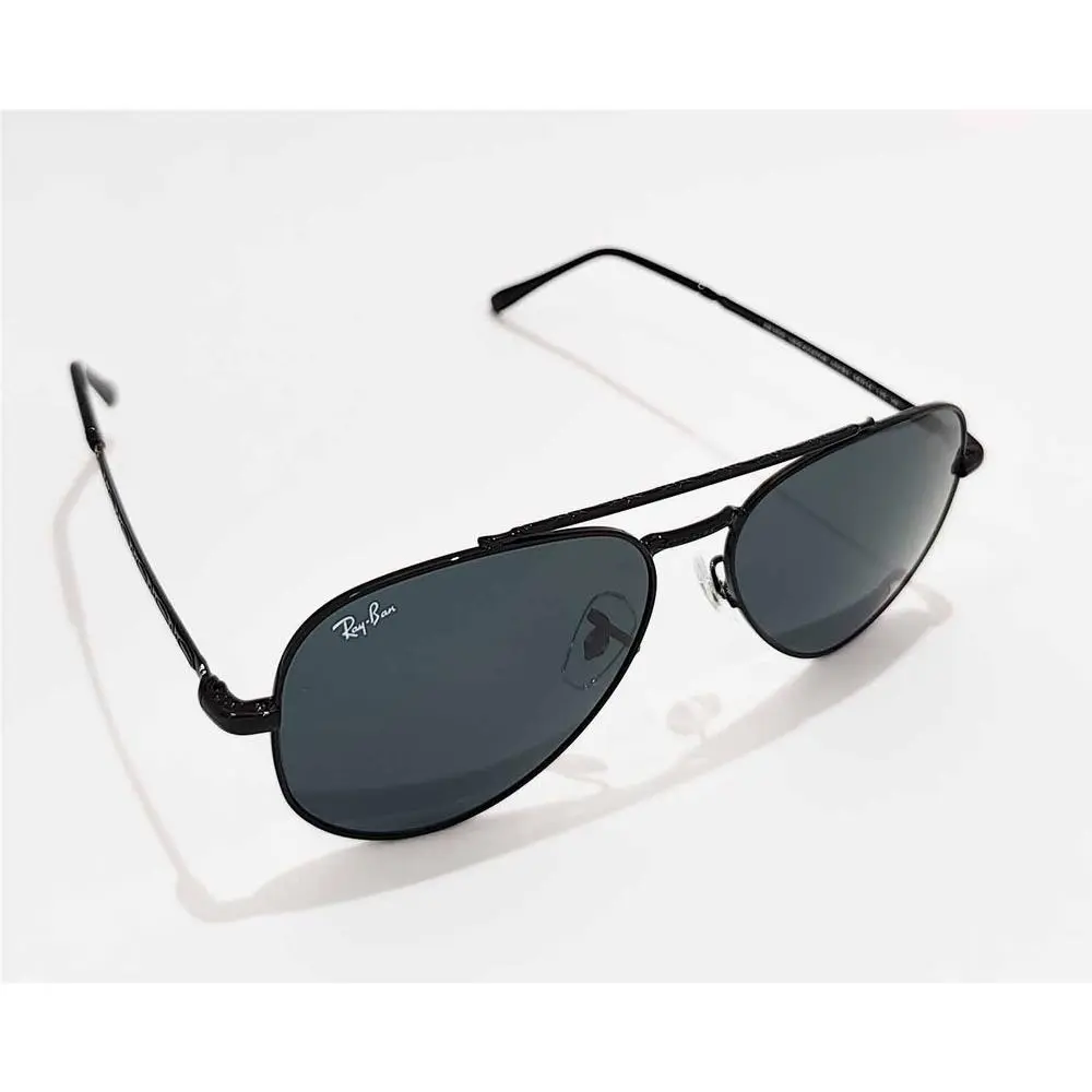 Ray-ban Sunglasses RB3625 Aviator Polished Black Frame Dark Grey Lenses 58mm