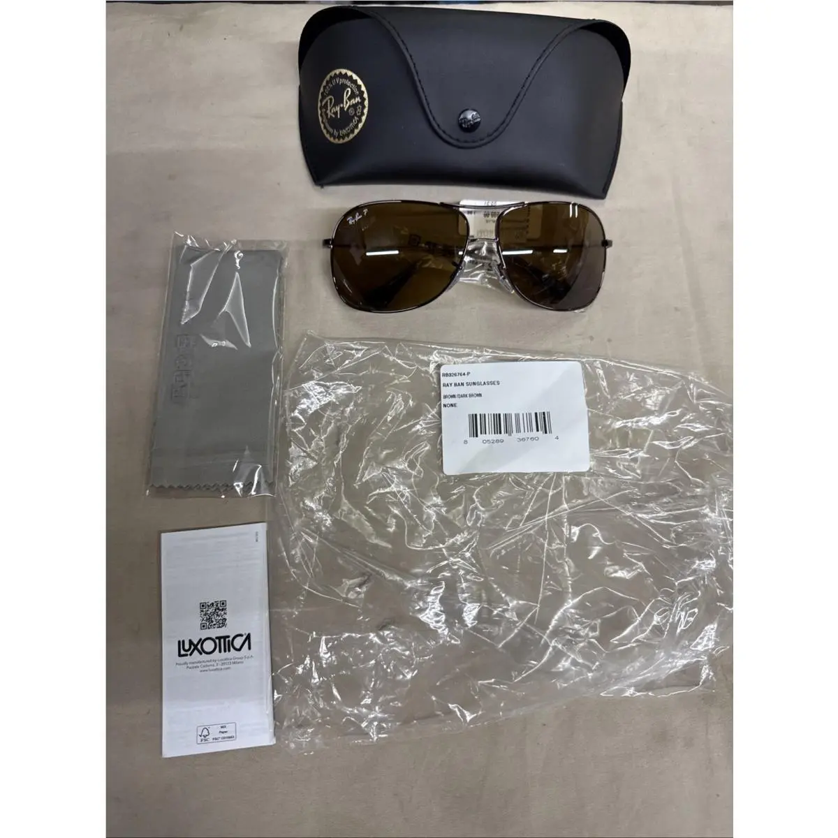 Ray Ban Brown Polarized RB3267 014/83 64 13 125 Aviator Sunglasses