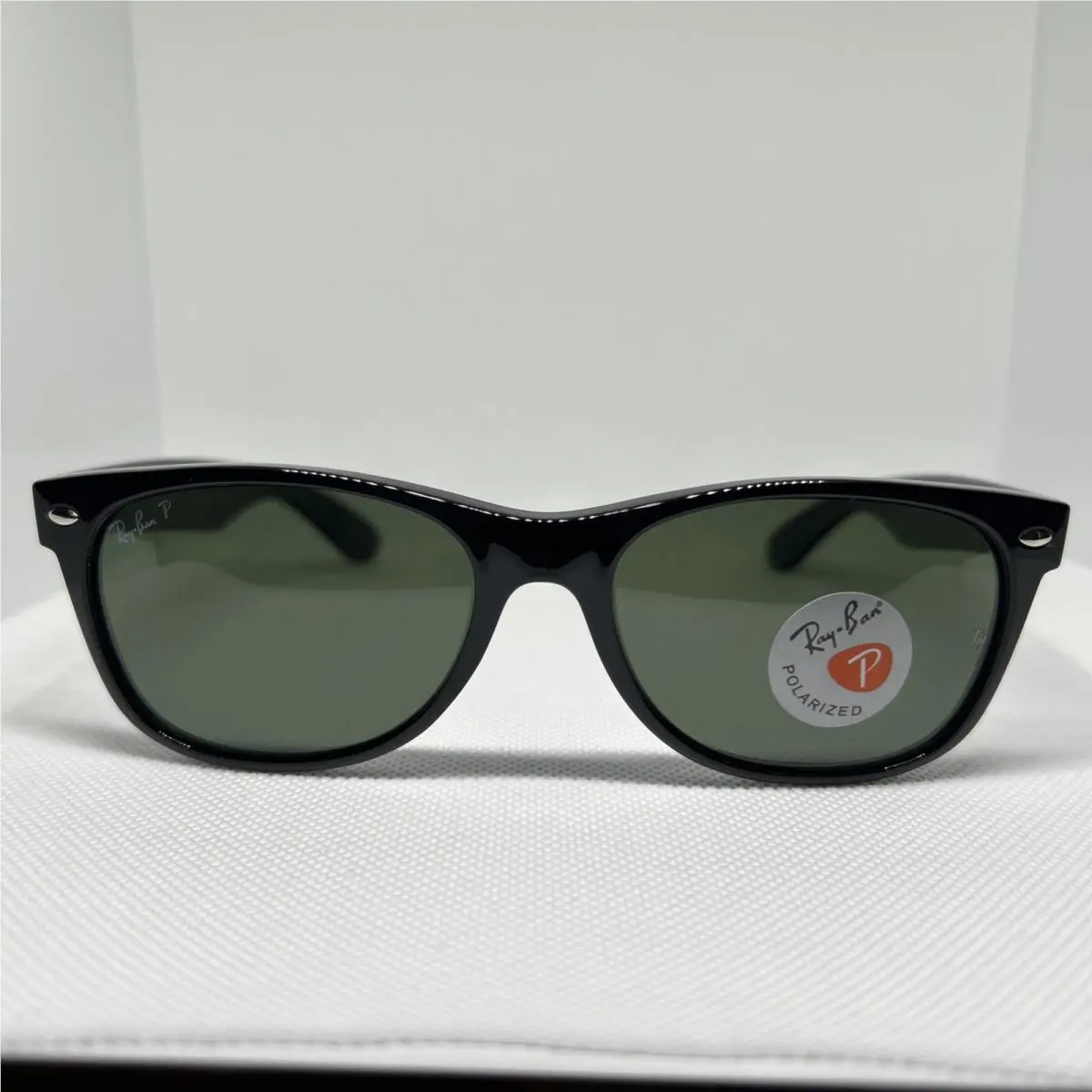 Ray Ban RB2132 901 58 Black Square Unisex 55 mm Polarized Sunglasses - Frame: Black, Lens: Green