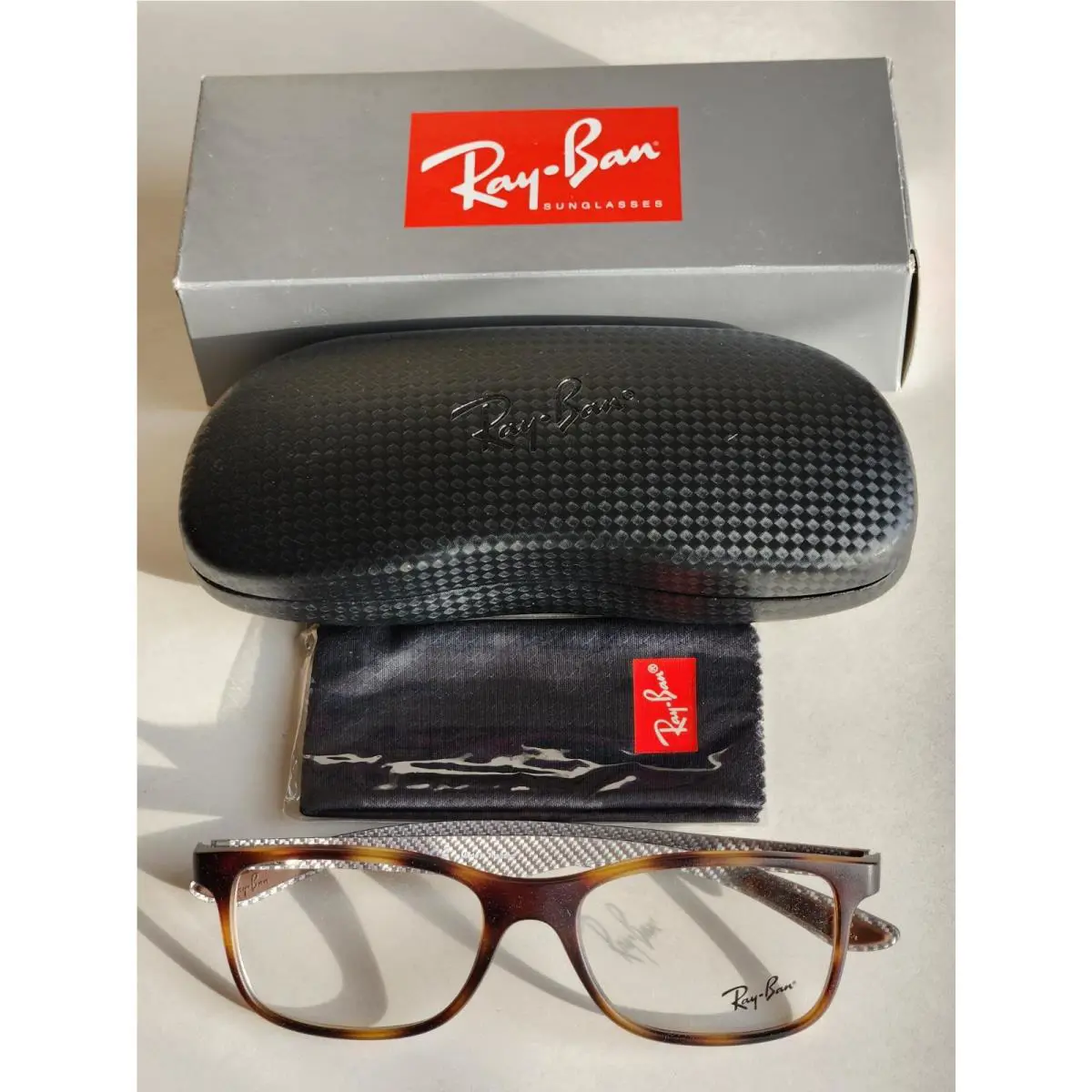 Ray-ban Men`s Matte Havana Carbon Fiber Eyeglass Frames