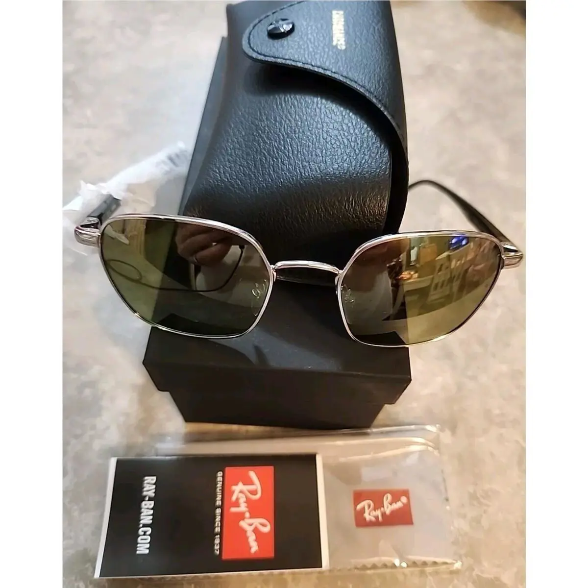Ray-ban Sunglasses RB3664 CH 003/60 Chromance Silver / Green Mirror Gold Gr